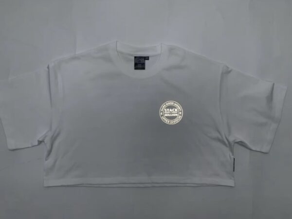 Women’s Upper Division Cropped Reflective TEE - White - Image 3