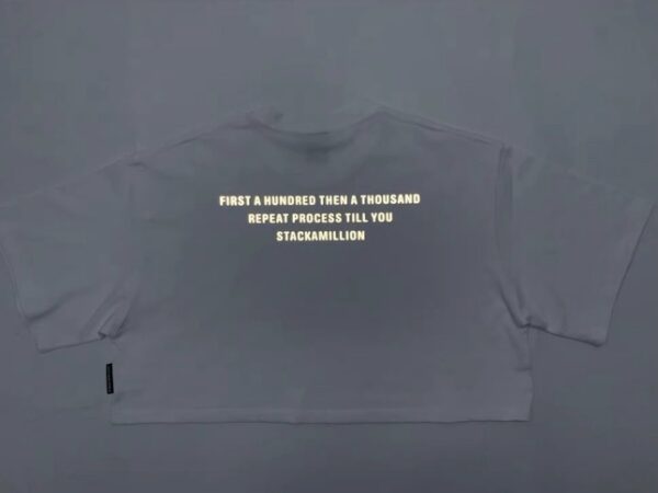 Women’s Upper Division Cropped Reflective TEE - White - Image 2
