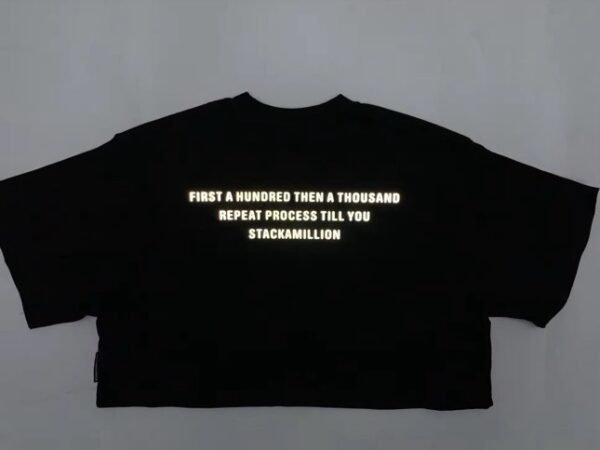 Women’s Upper Division Cropped Reflective TEE - Black - Image 2