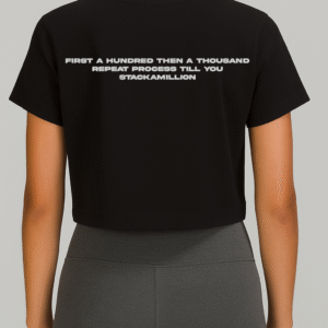 Women’s Upper Division Cropped Reflective TEE - Black