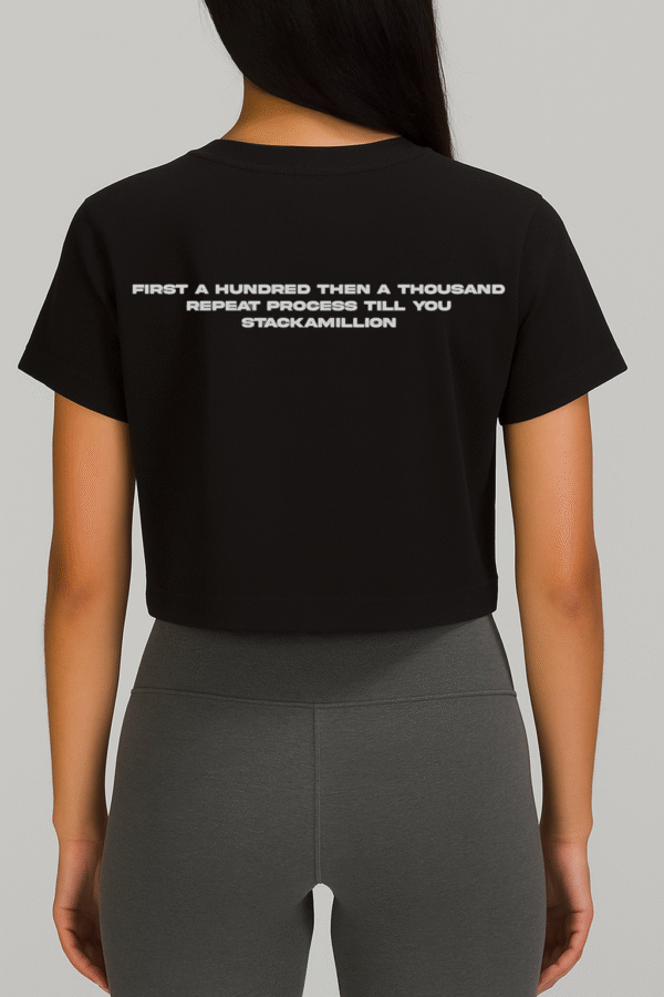 Women’s Upper Division Cropped Reflective TEE - Black