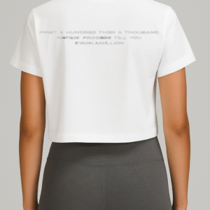 Women’s Upper Division Cropped Reflective TEE - White
