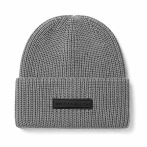 Logo Rubber Patch Beanie - Grey x Black