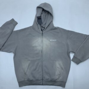 Stack Logo Hoodie - Acid Wash - Grey